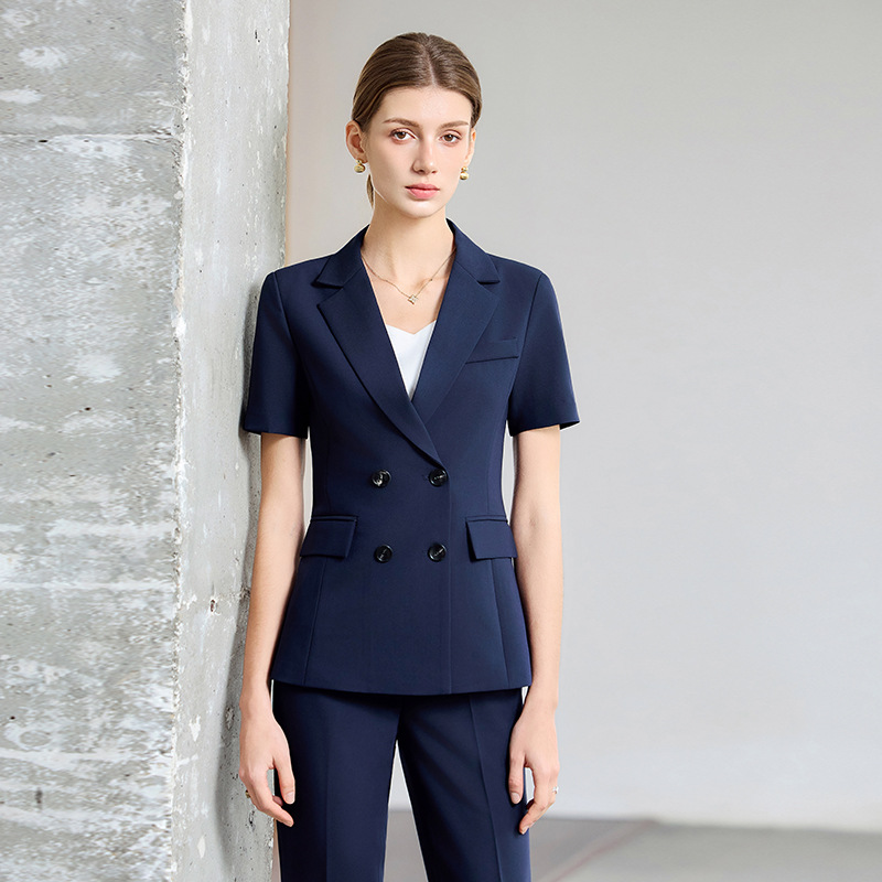Women Formal Wear Shirt And Pant - Dames zomer dunne korte mouwen pak