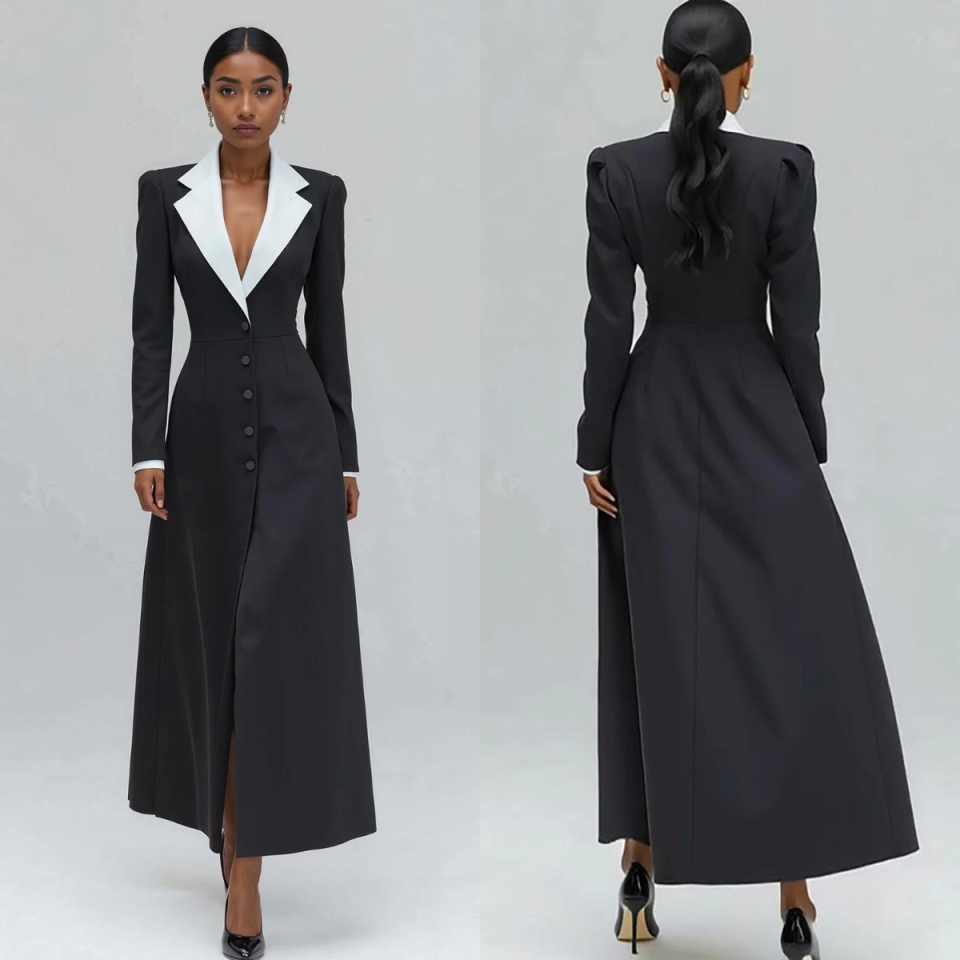 Women'S Formal Jackets To Wear With Dresses - A Line Dames Lange Blazerjas Eén