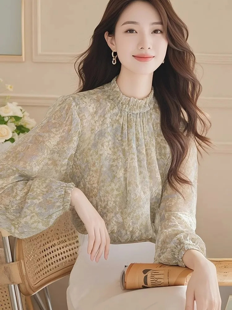 Women Formal Blouses For Evening Wear - Shirts met lange mouwen Dames Satijn
