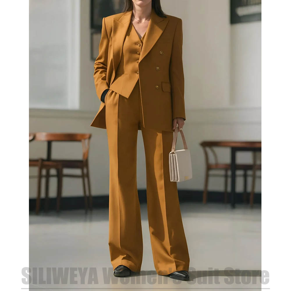 Women Formal Wear Shirt And Pant - Damespak 3-delig Double Breasted Formeel Kantoor