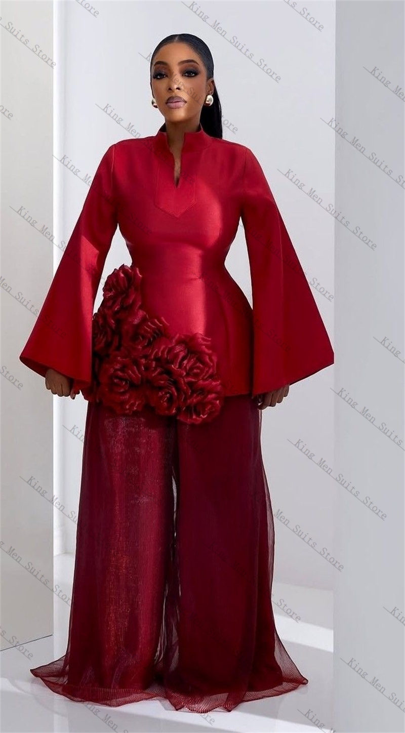 Women'S Formal Wear Tuxedo - Bordeaux Vrouwen Pak Set 2-delige Blazer