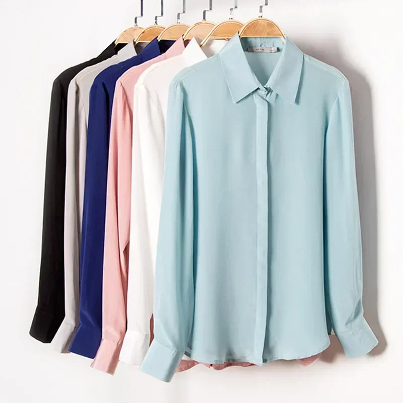 Silk Blouse Button - 2025 Lente Nieuwe Dames Zijden Shirt