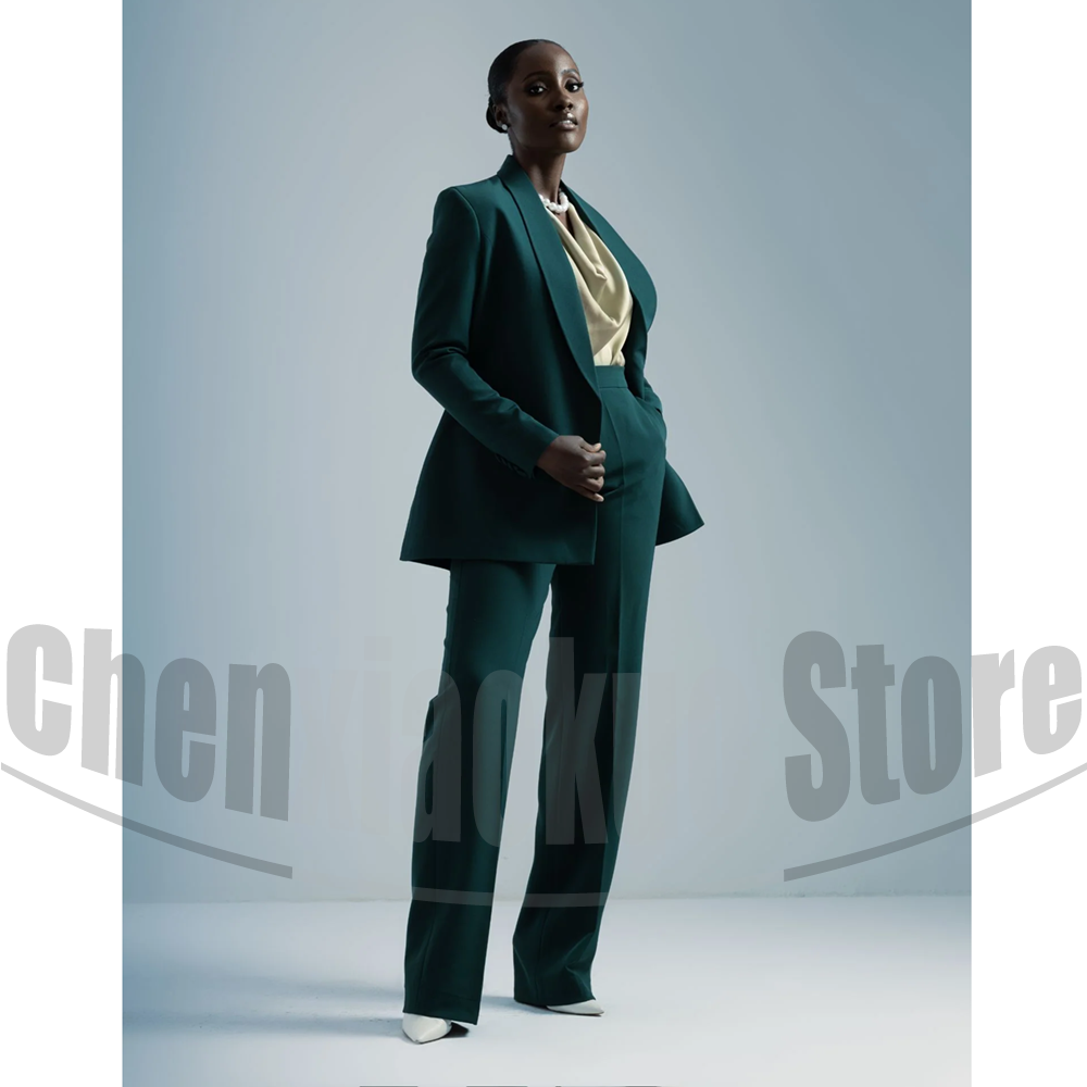Women Formal Wear Shirt And Pant - Damespak met ceintuurblazer en wijde broek,