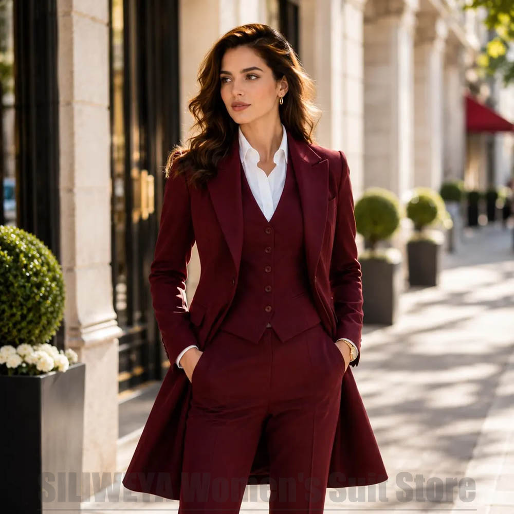 Women Formal Wear With Blazer - Modevrouwen 3-delig pak Elegant piek revers