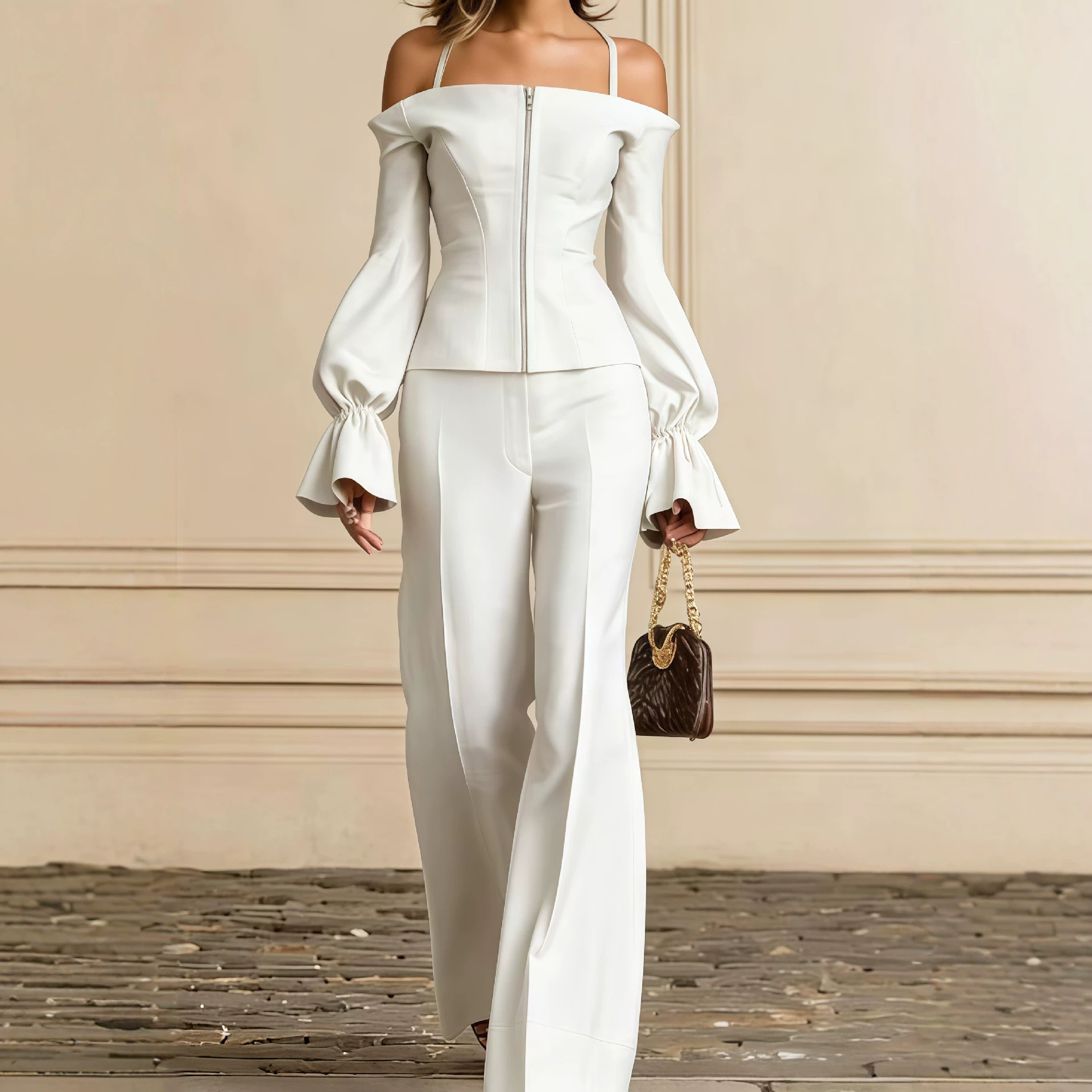 Women'S Formal Wear With Pants - 2-delig broekpak voor dames, effen, met