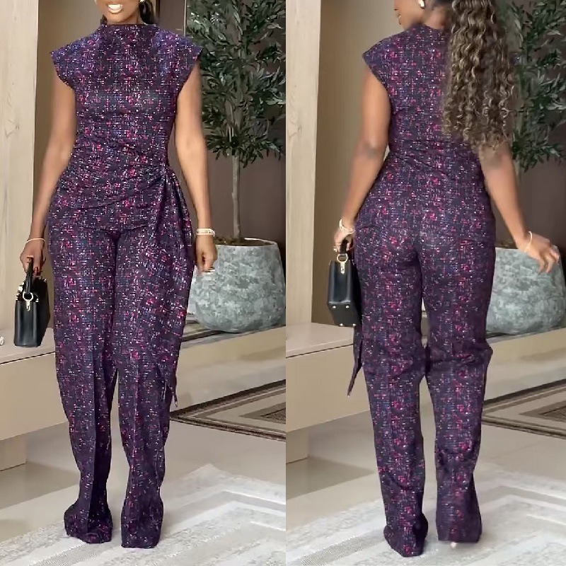 Women'S Formal Wear With Pants - Elegante Afrikaanse print 2-delige set voor