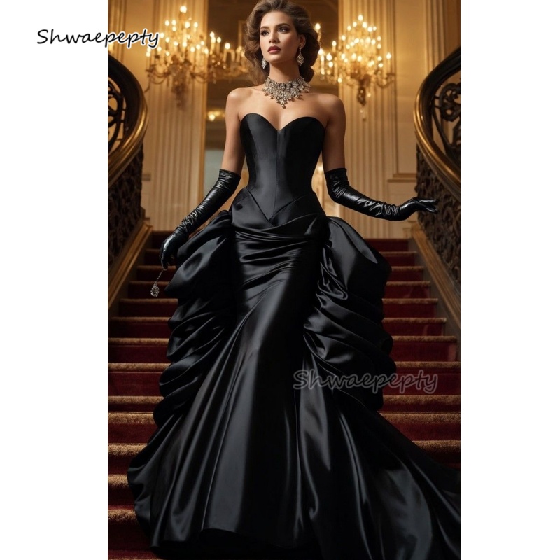 Victorian Women'S Formal Wear - Ruches Vintage Victoriaanse Zeemeermin Galajurk Sweetheart