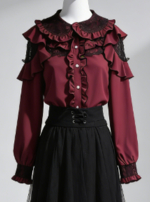 Women Formal Blouses For Evening Wear - Kawaii Harajuku JK Dames Bow Lace