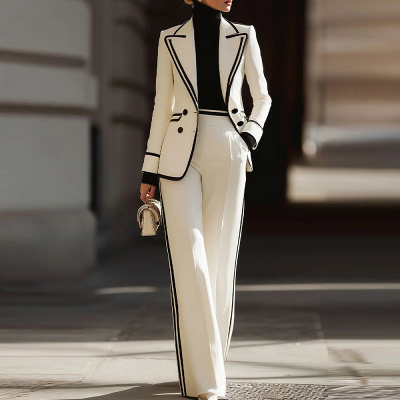 Women'S Formal Wear With Pants - A+ Sale Dames Dubbelgeknoopte Blazer 2-delige