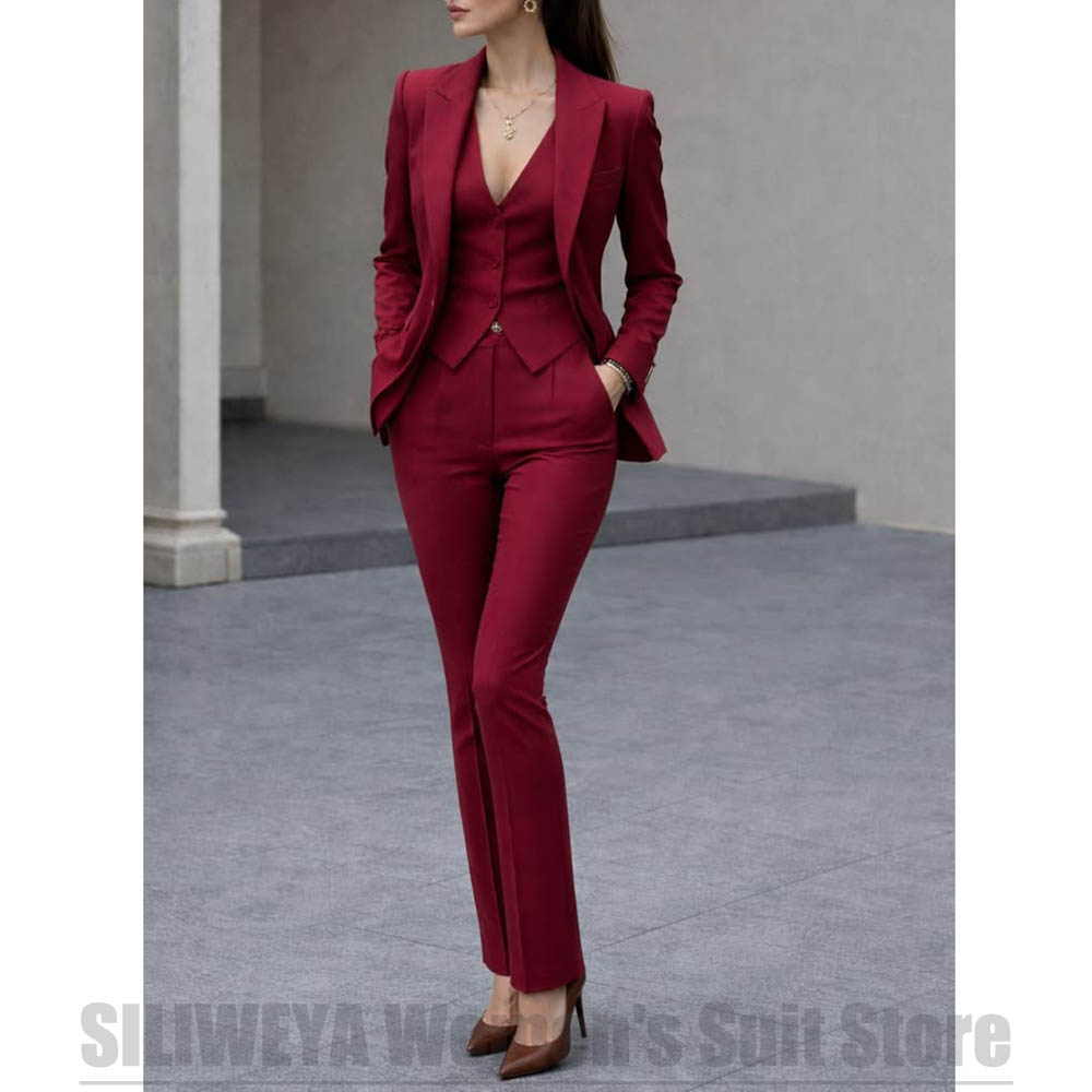 Women Formal Wear Shirt And Pant - Dames 3-delige pakset Blazer Vest Broek