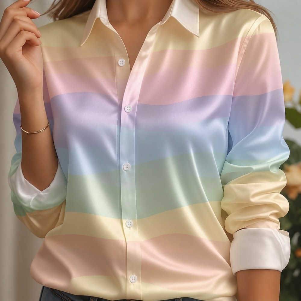 Dames satijnen overhemd met re - Silk Blouse Button recensie en prijs