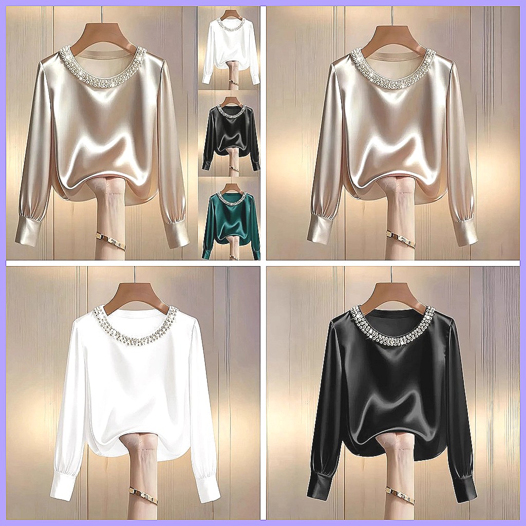 Elegante satijnen blouse met k - Silk Blouse Button recensie en prijs