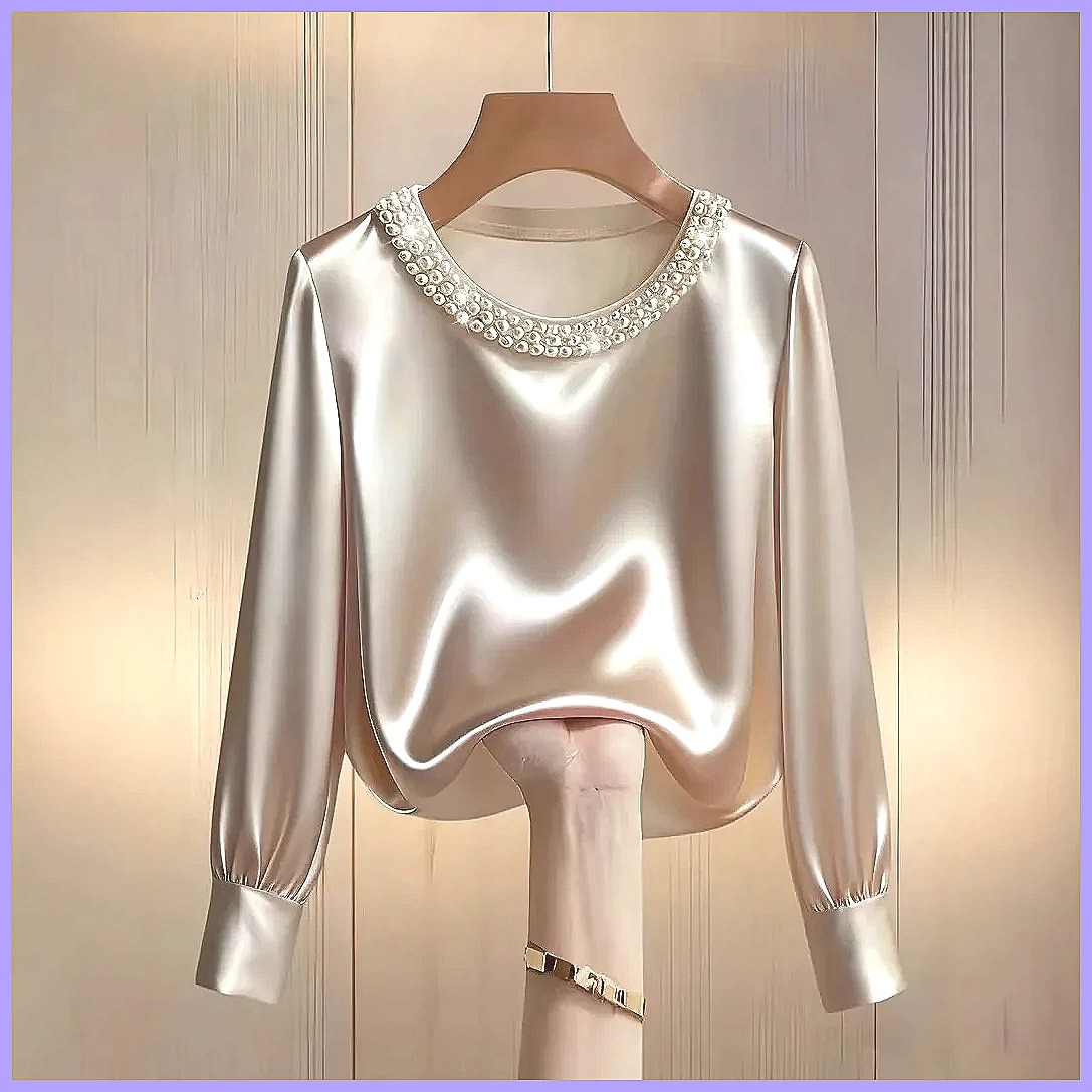 Elegante satijnen blouse met k - Silk Blouse Button recensie en prijs