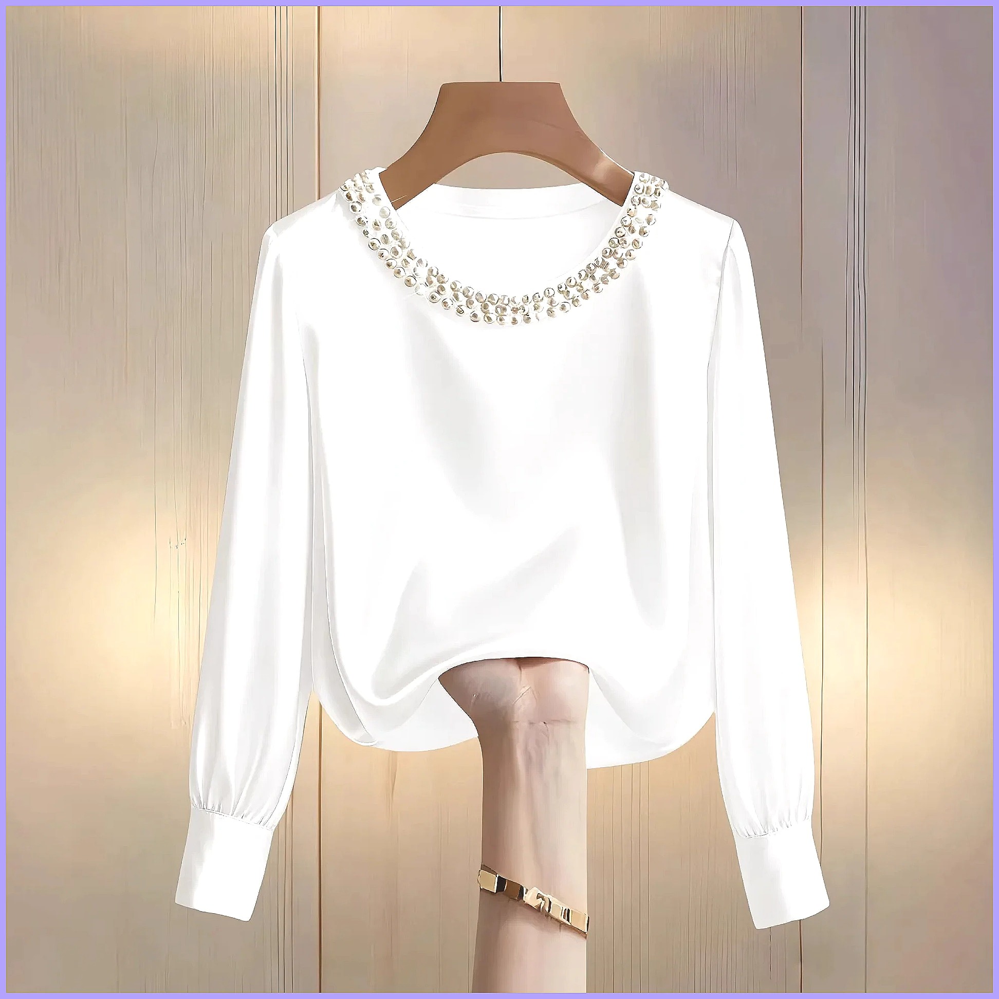 Elegante satijnen blouse met k - Silk Blouse Button recensie en prijs