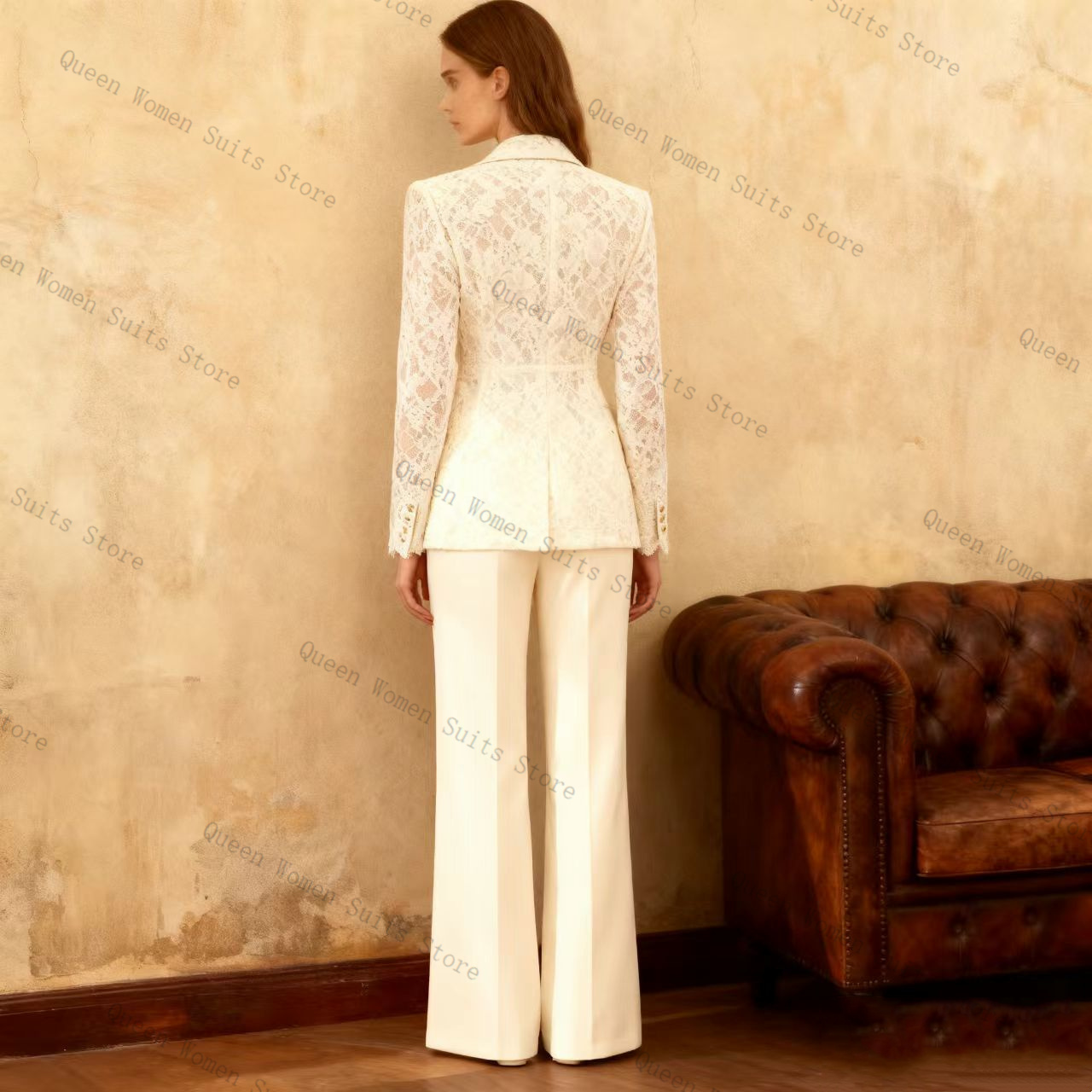 Wit Kant Vrouwen Pak Broek Set - Women'S Formal Jackets To Wear With Dresses recensie en prijs