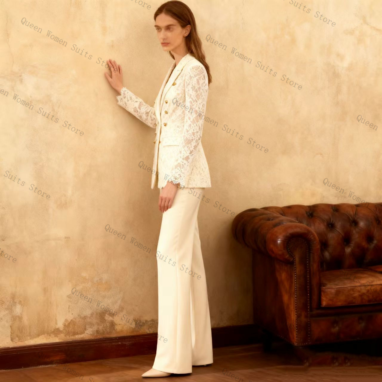 Wit Kant Vrouwen Pak Broek Set - Women'S Formal Jackets To Wear With Dresses recensie en prijs