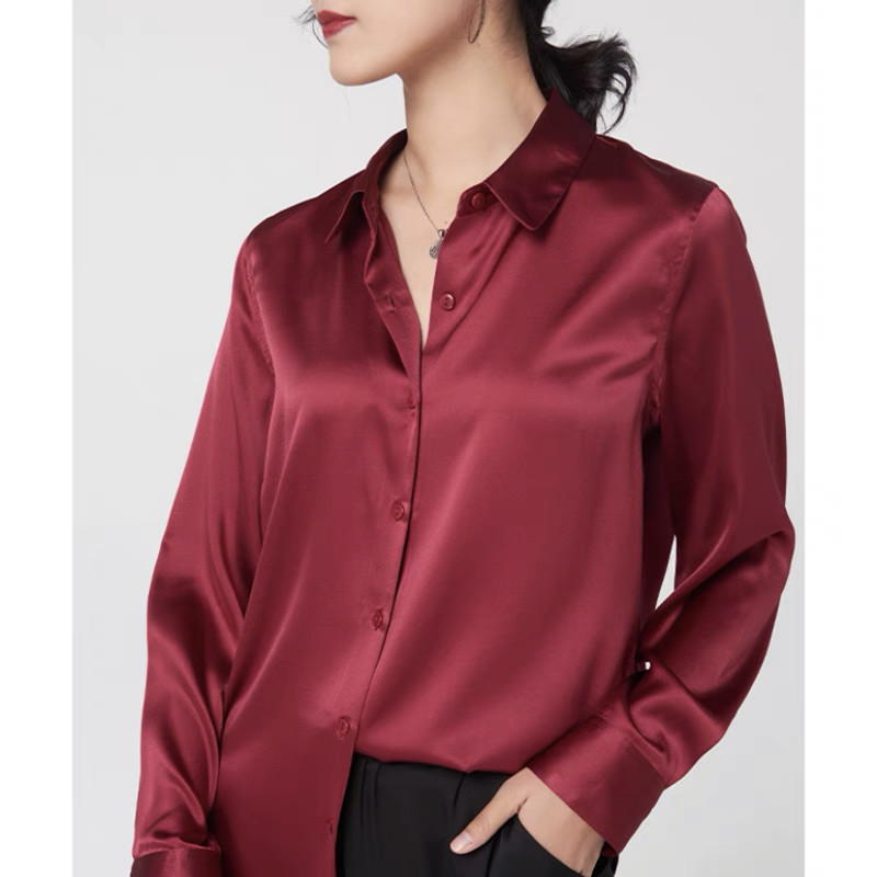 Elegante Satijnen Lange Mouw B - Silk Blouse Button recensie en prijs