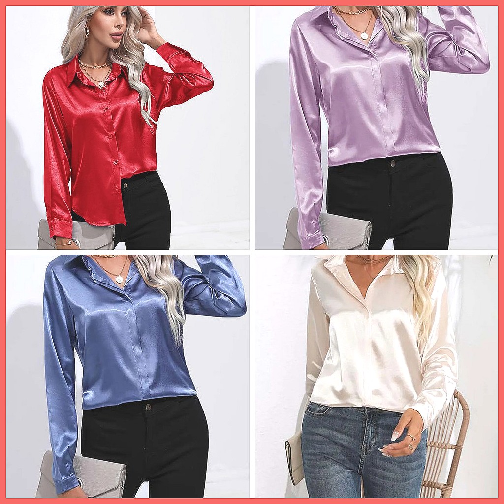Zomerjurk van satijn voor dame - Silk Blouse Button recensie en prijs