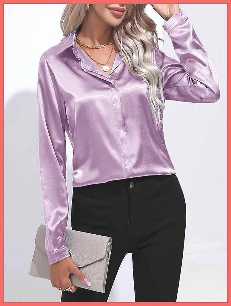 Zomerjurk van satijn voor dame - Silk Blouse Button recensie en prijs