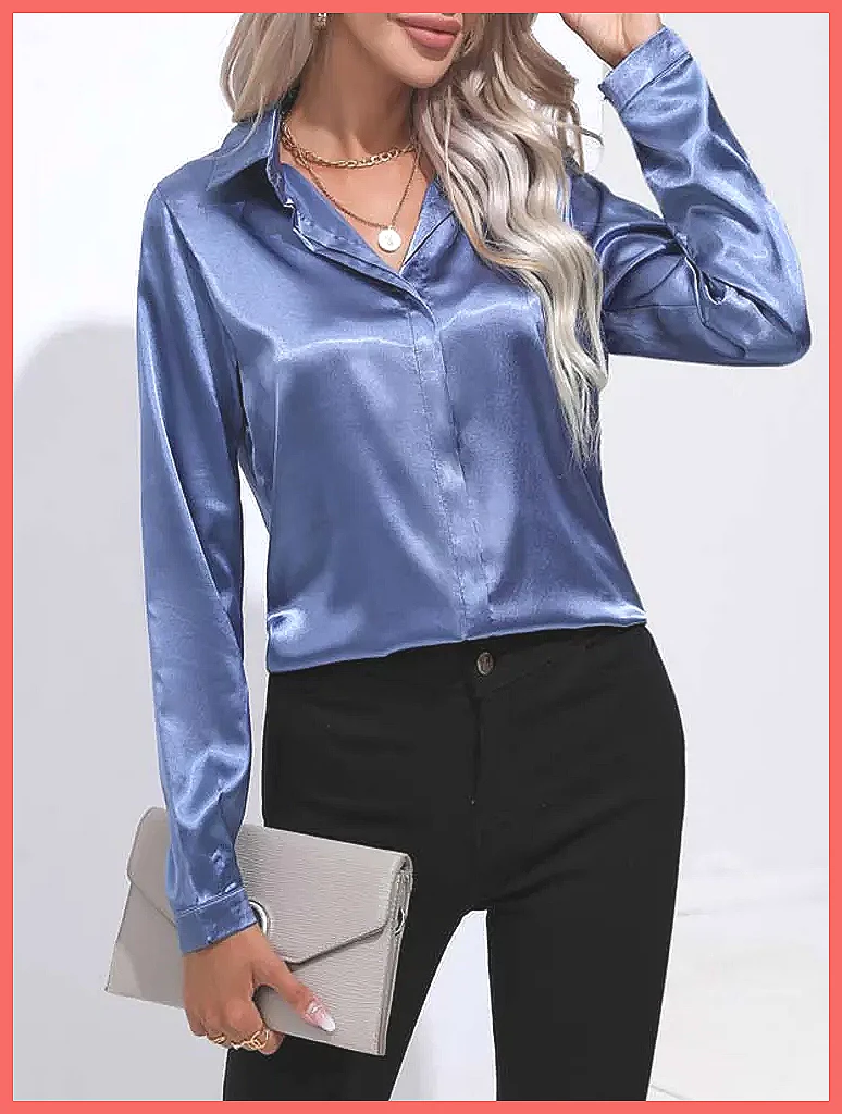 Zomerjurk van satijn voor dame - Silk Blouse Button recensie en prijs