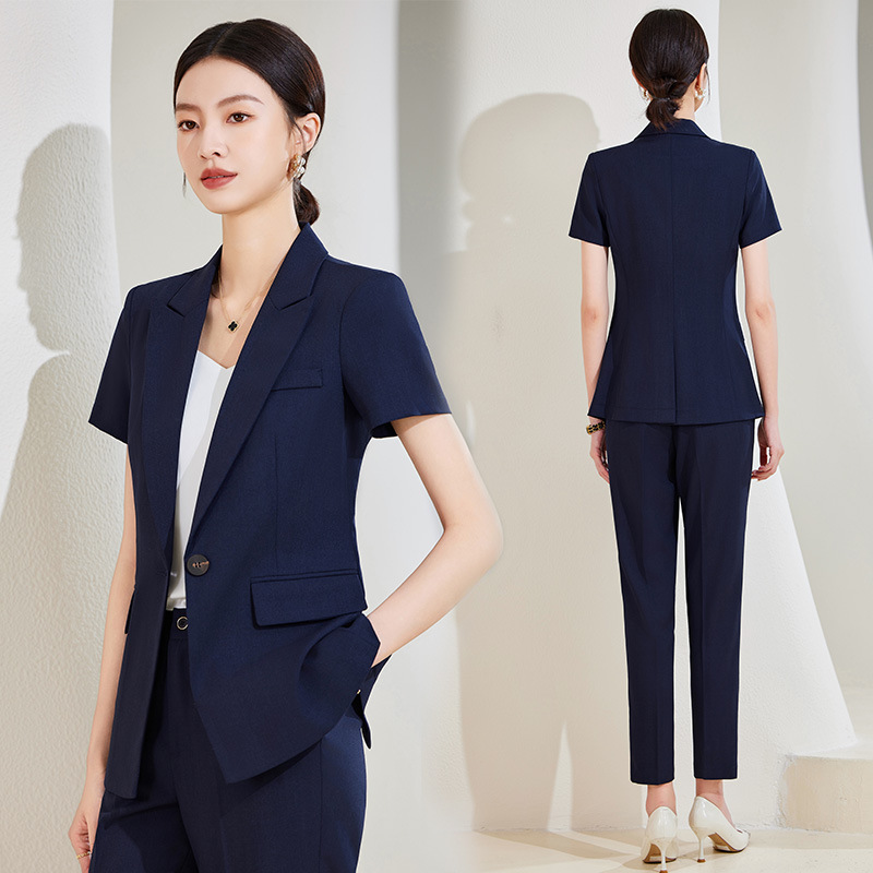 Marineblauwe pakset met korte  - Women Formal Wear Store recensie en prijs