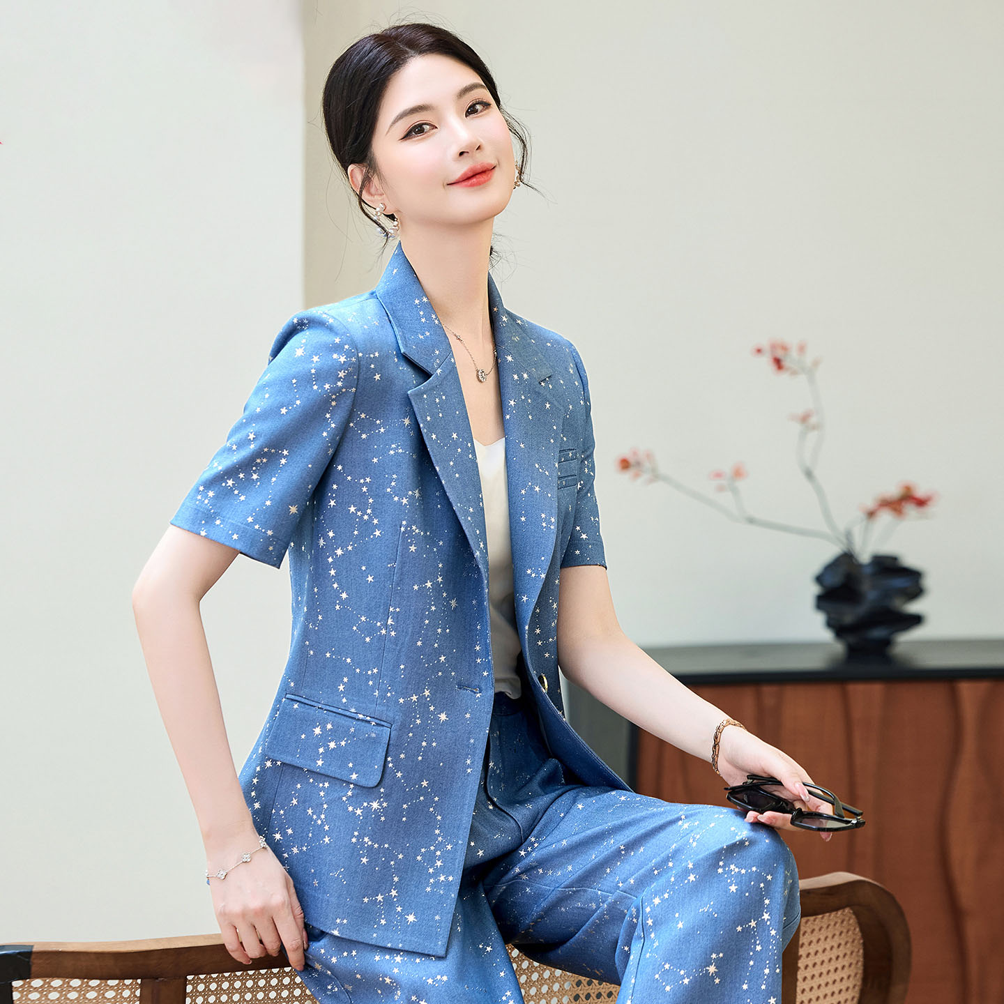 Mode blauw geel professioneel  - Women Formal Wear With Blazer recensie en prijs
