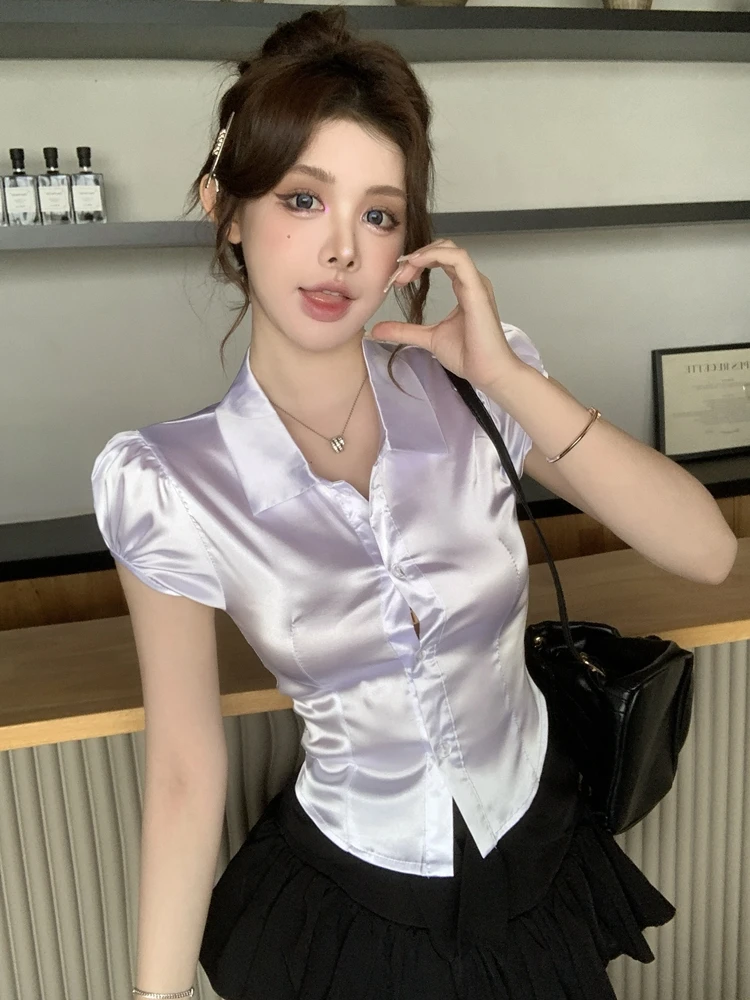 Zomerse sexy zijden blouses da - Silk Blouse Button recensie en prijs