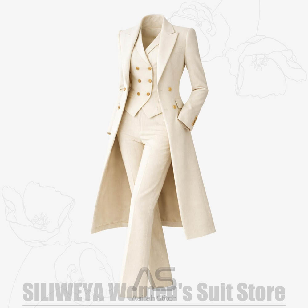 Damespak 3-delig dubbelgeknoop - Women Formal Wear Shirt And Pant recensie en prijs