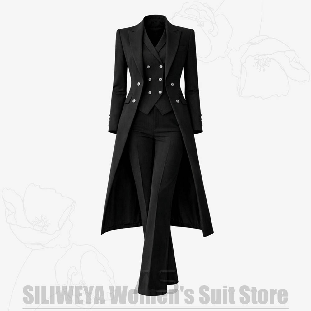 Damespak 3-delig dubbelgeknoop - Women Formal Wear Shirt And Pant recensie en prijs