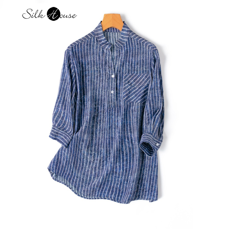 2024 Damesmode Lente/Zomer Nie - Silk Blouse Button recensie en prijs