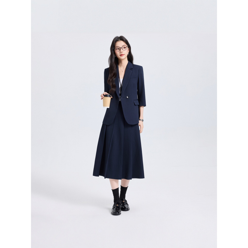Marineblauwe damespakset voor  - Women Formal Wear Shirt And Pant recensie en prijs