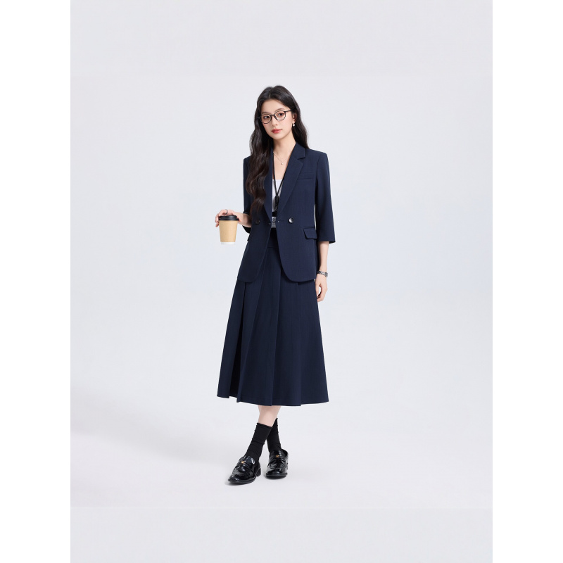 Marineblauwe damespakset voor  - Women Formal Wear Shirt And Pant recensie en prijs
