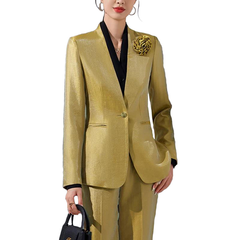 Vrouwen Blazer Broek Sets Goud - Women Formal Wear With Blazer recensie en prijs