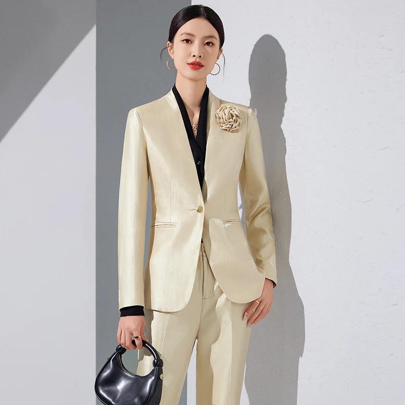Vrouwen Blazer Broek Sets Goud - Women Formal Wear With Blazer recensie en prijs