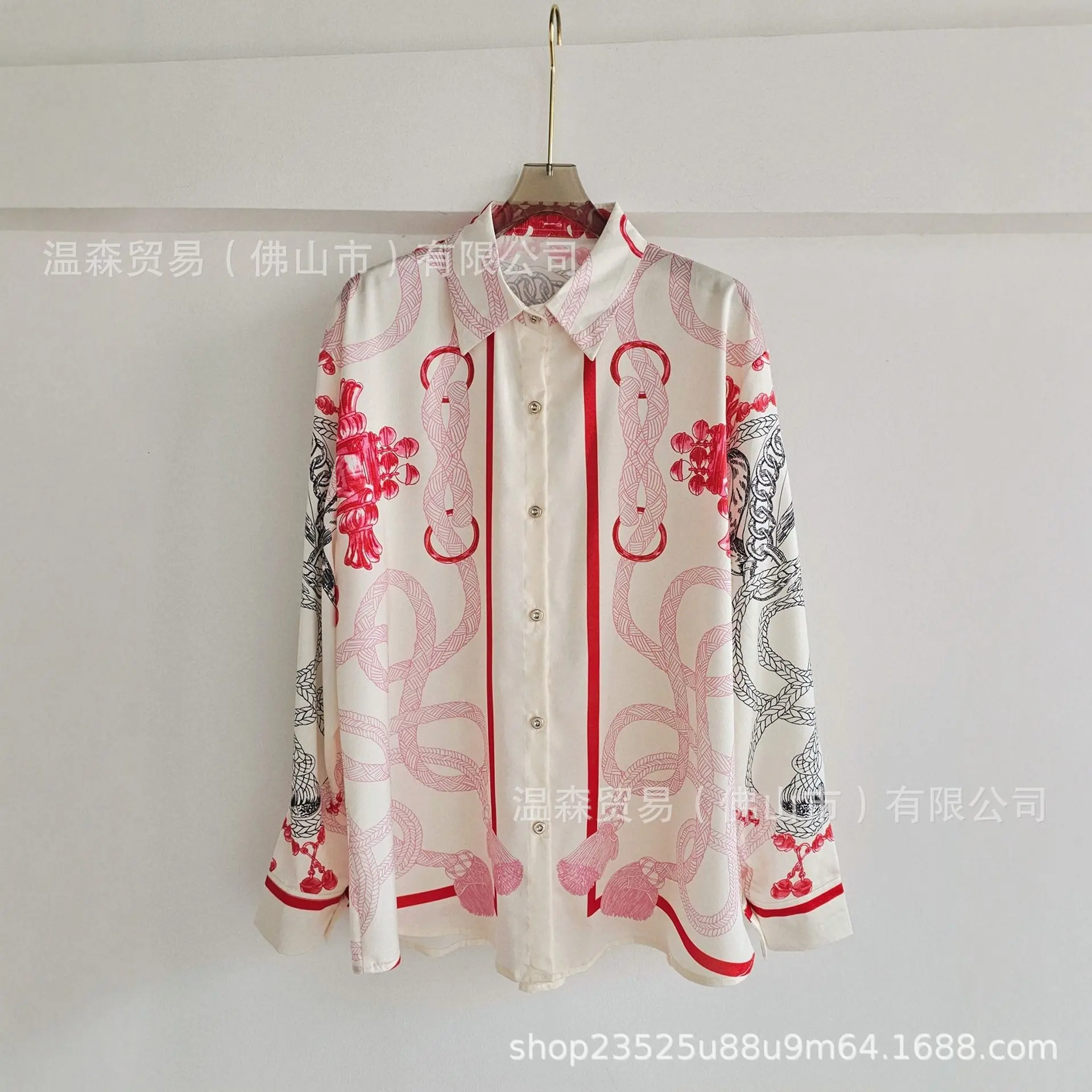 Barokke Franse designer geprin - Silk Blouse Button recensie en prijs