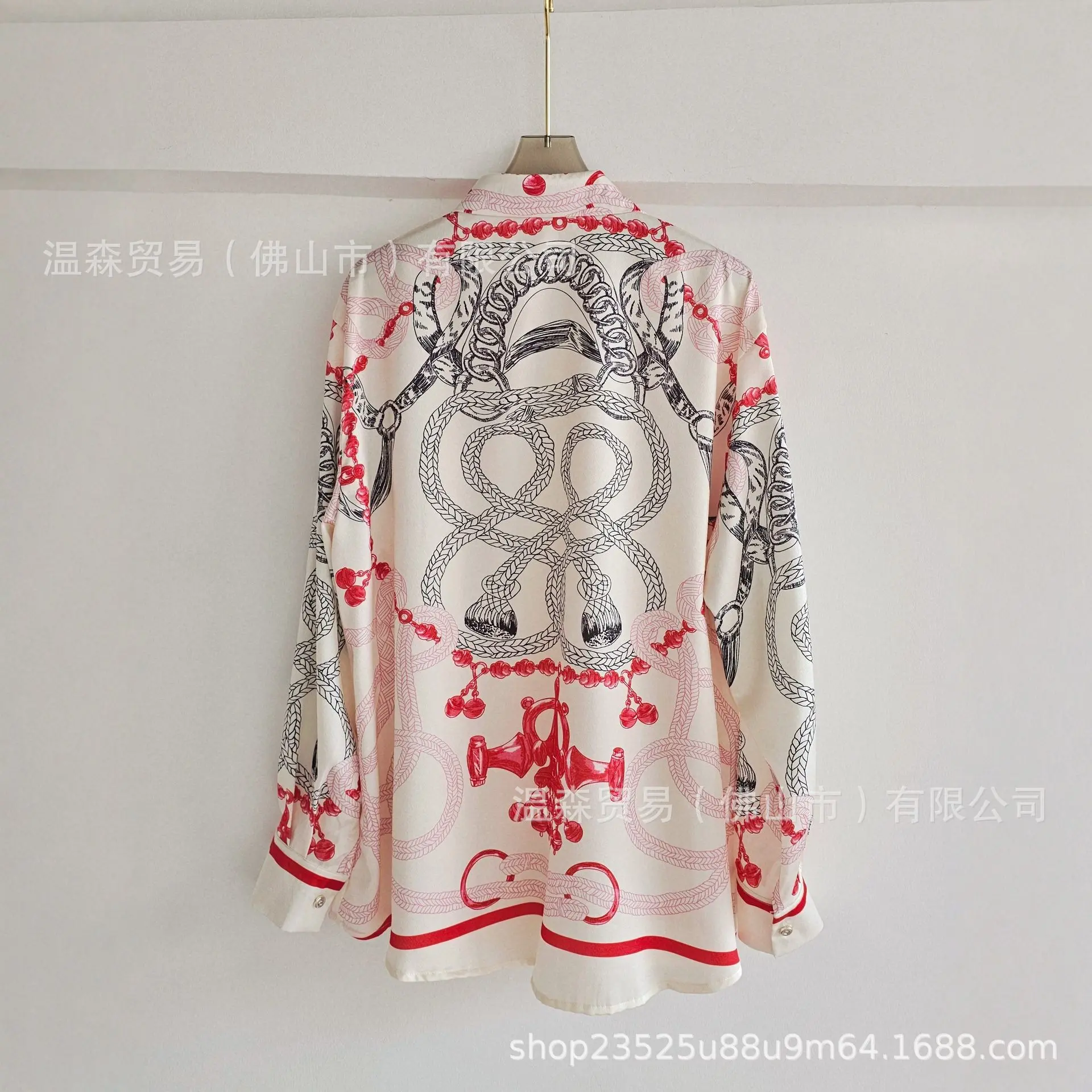 Barokke Franse designer geprin - Silk Blouse Button recensie en prijs