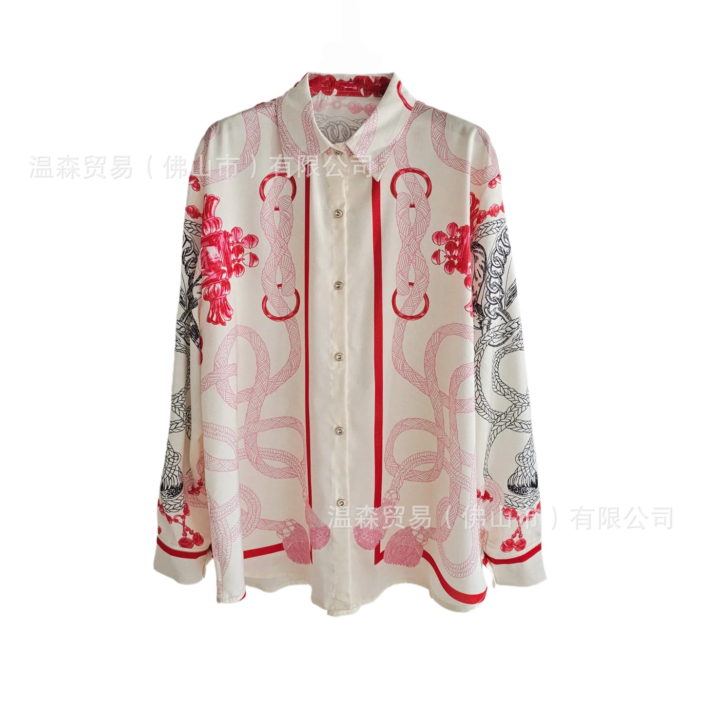 Barokke Franse designer geprin - Silk Blouse Button recensie en prijs