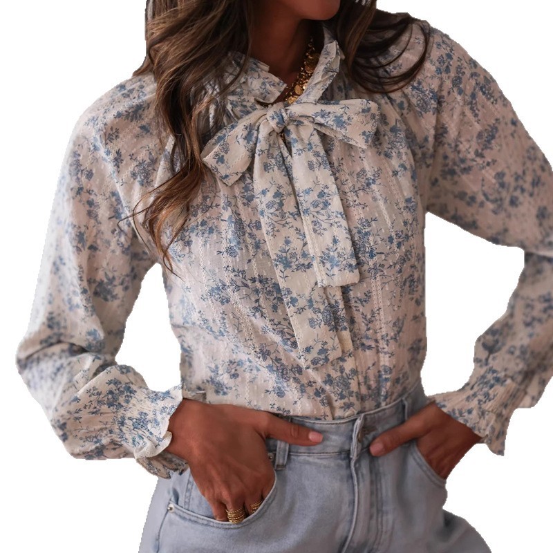Damesmode met strik, bedrukte  - Women'S Formal Evening Wear Tops recensie en prijs