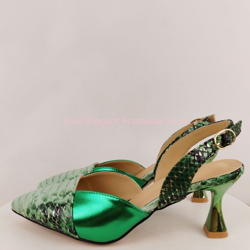 Groene slangenprint kristallen - Kitten Heel Women recensie en prijs