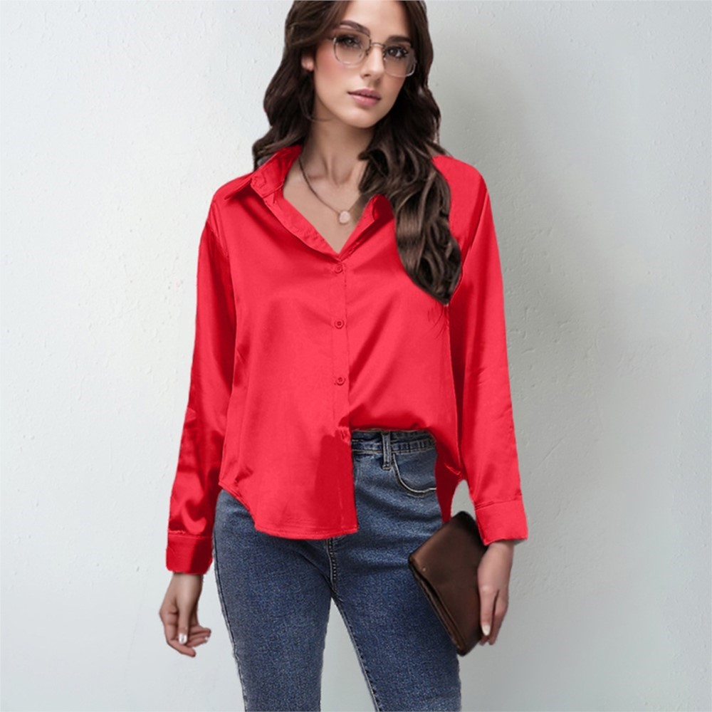 Lente satijnen shirt dames los - Silk Blouse Button recensie en prijs