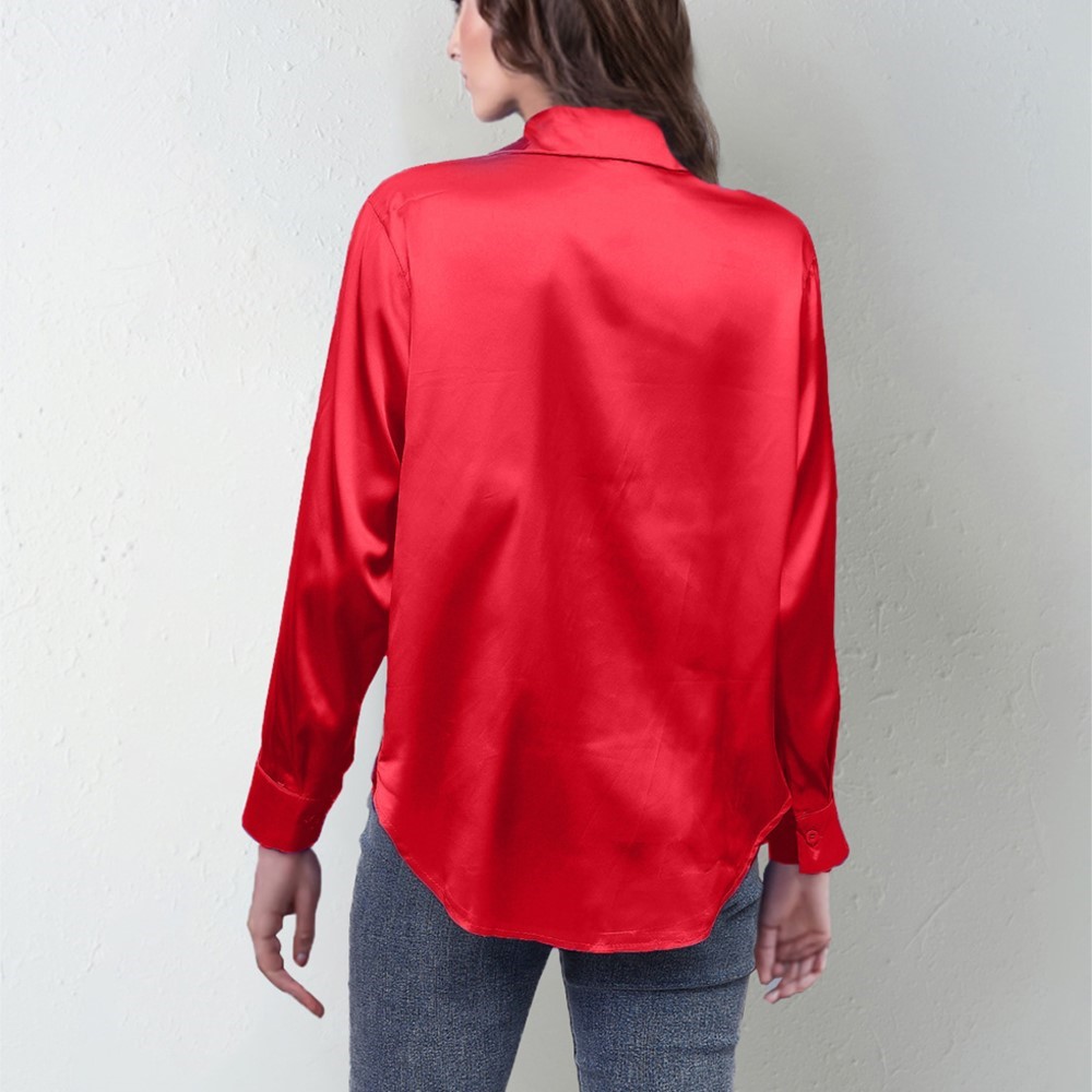 Lente satijnen shirt dames los - Silk Blouse Button recensie en prijs