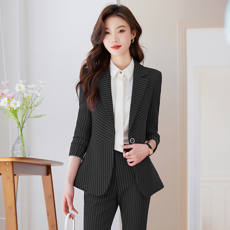 Blauw gestreept pak voor dames - Women Formal Wear Store recensie en prijs
